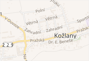 Zahradní v obci Kožlany - mapa ulice