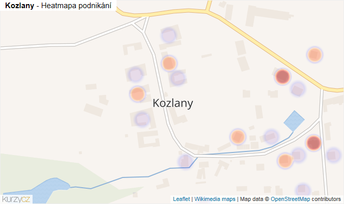 Mapa Kozlany - Firmy v části obce.