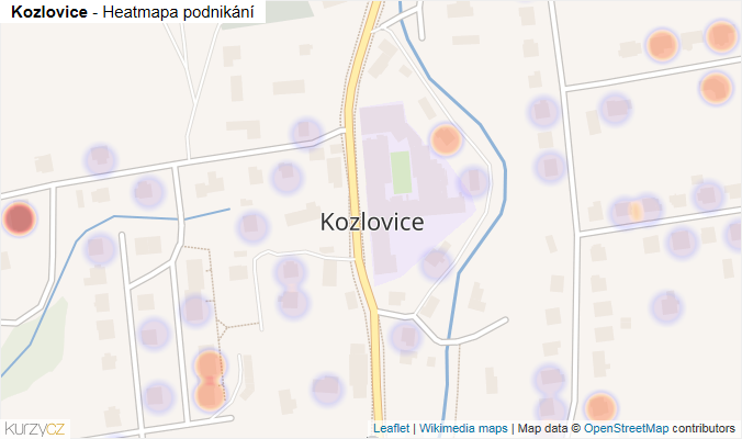 Mapa Kozlovice - Firmy v části obce.