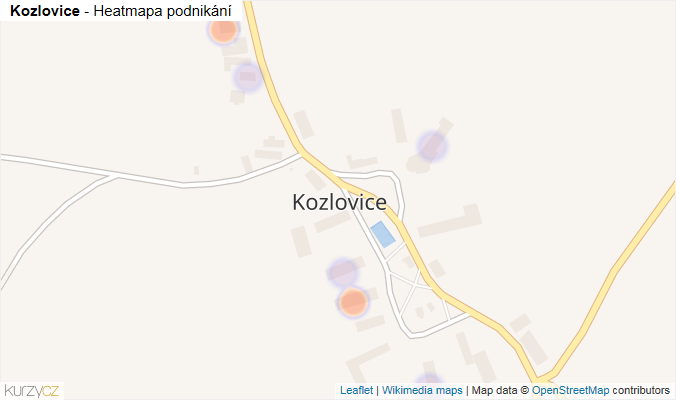 Mapa Kozlovice - Firmy v části obce.