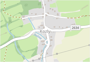 Souběžná v obci Kozly - mapa ulice