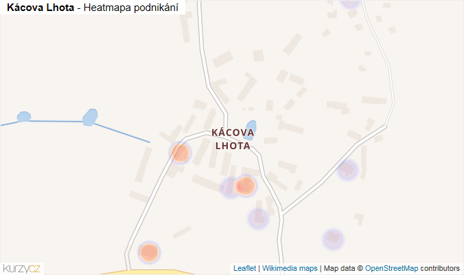 Mapa Kácova Lhota - Firmy v části obce.