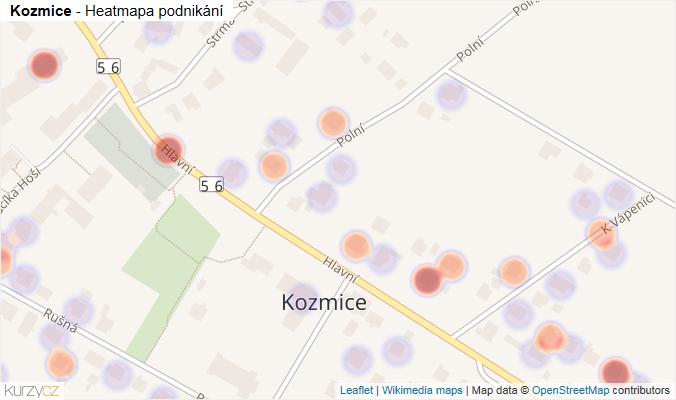 Mapa Kozmice - Firmy v obci.
