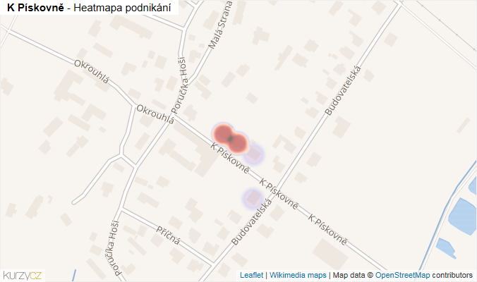 Mapa K Pískovně - Firmy v ulici.