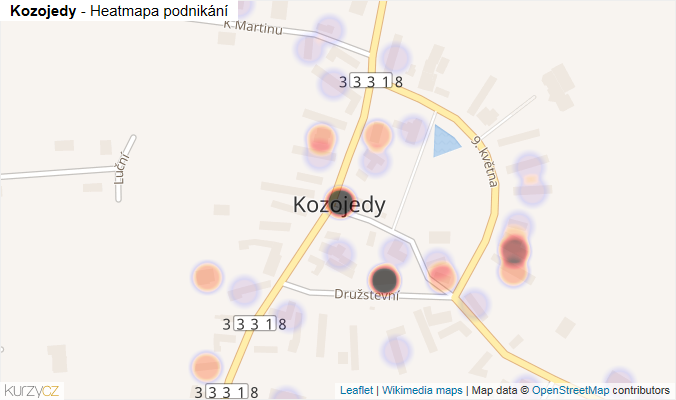 Mapa Kozojedy - Firmy v části obce.