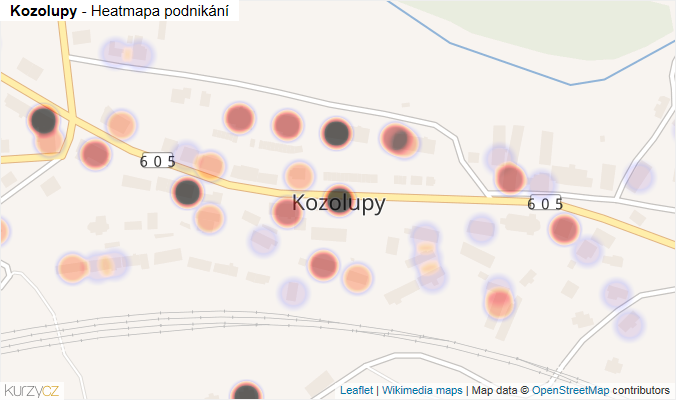Mapa Kozolupy - Firmy v části obce.
