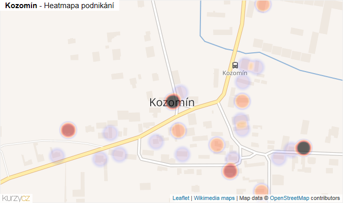 Mapa Kozomín - Firmy v části obce.