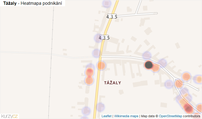 Mapa Tážaly - Firmy v části obce.