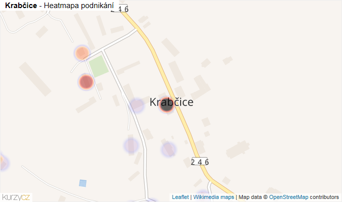 Mapa Krabčice - Firmy v části obce.