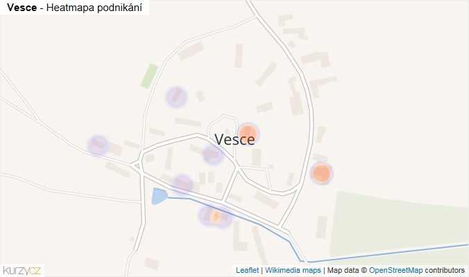 Mapa Vesce - Firmy v části obce.