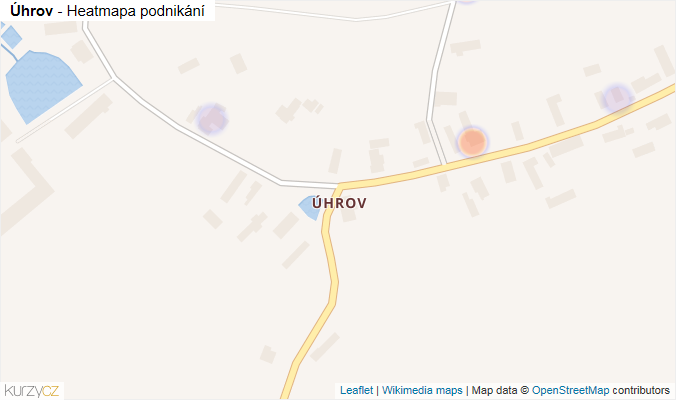 Mapa Úhrov - Firmy v části obce.