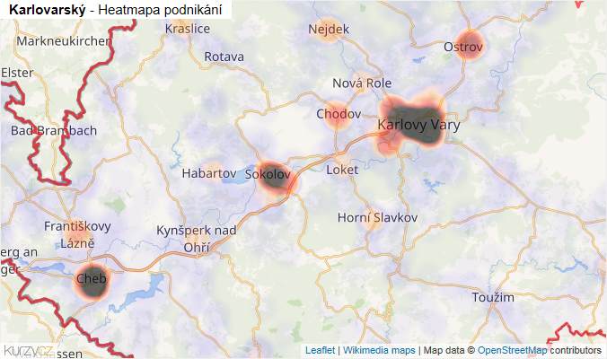 Mapa Karlovarský - Firmy v kraji.