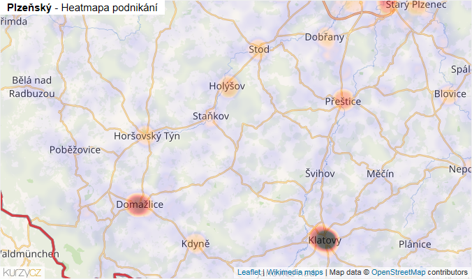 Mapa Plzeňský - Firmy v kraji.