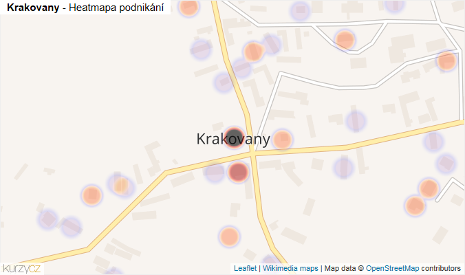 Mapa Krakovany - Firmy v části obce.