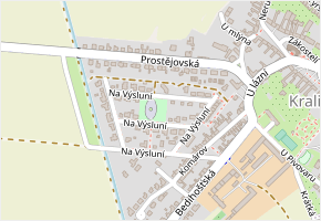 Na Výsluní v obci Kralice na Hané - mapa ulice