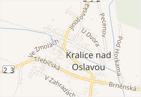 Kralice nad Oslavou v obci Kralice nad Oslavou - mapa části obce