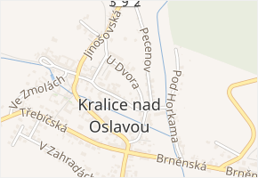 Martinská v obci Kralice nad Oslavou - mapa ulice