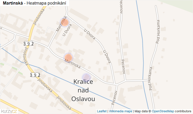 Mapa Martinská - Firmy v ulici.