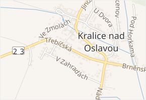 Třebíčská v obci Kralice nad Oslavou - mapa ulice
