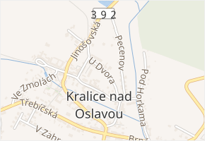 U Dvora v obci Kralice nad Oslavou - mapa ulice