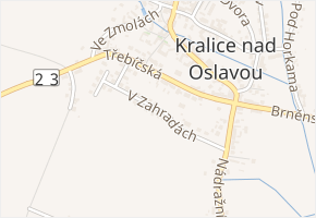 V Zahradách v obci Kralice nad Oslavou - mapa ulice