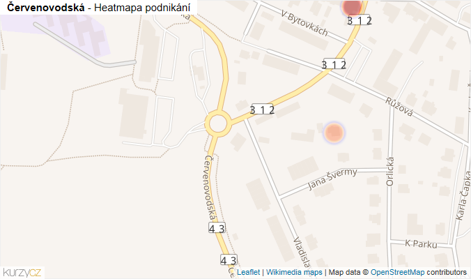Mapa Červenovodská - Firmy v ulici.