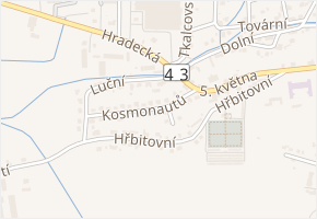Kosmonautů v obci Králíky - mapa ulice