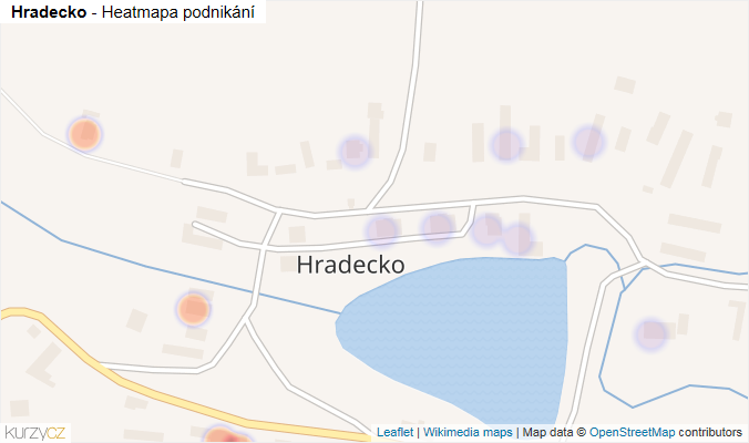 Mapa Hradecko - Firmy v části obce.