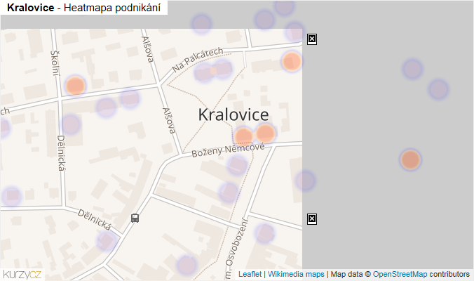 Mapa Kralovice - Firmy v části obce.