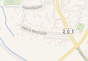 Petra Bezruče v obci Kralovice - mapa ulice