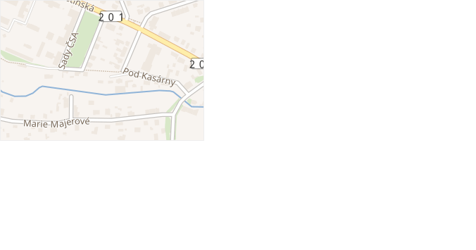 Pod Kasárny v obci Kralovice - mapa ulice