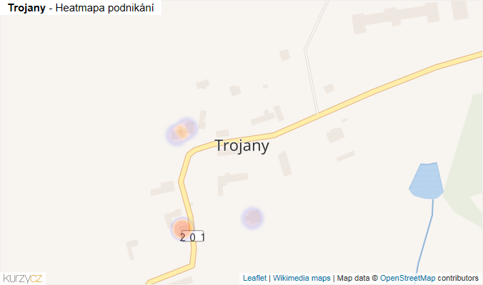 Mapa Trojany - Firmy v části obce.