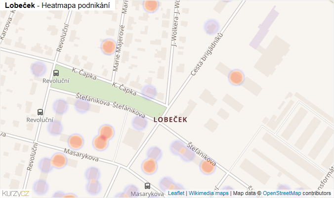 Mapa Lobeček - Firmy v části obce.