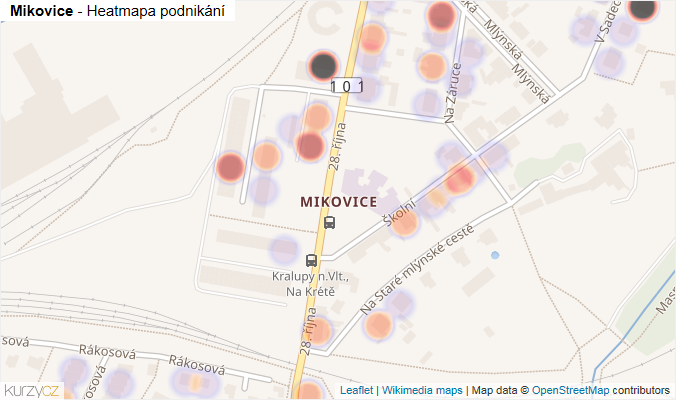 Mapa Mikovice - Firmy v části obce.