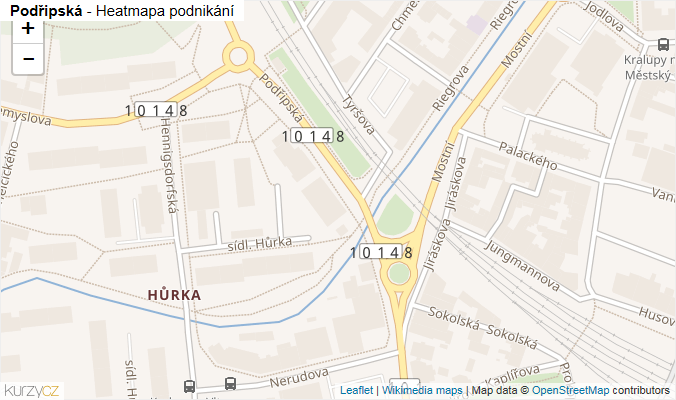 Mapa Podřipská - Firmy v ulici.