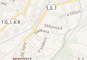 Sládkova v obci Kralupy nad Vltavou - mapa ulice