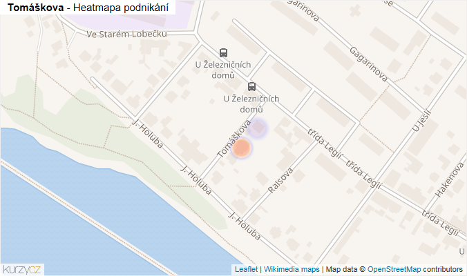 Mapa Tomáškova - Firmy v ulici.