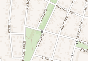 U Parku v obci Kralupy nad Vltavou - mapa ulice