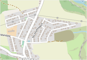 Na Vinohradech v obci Králův Dvůr - mapa ulice