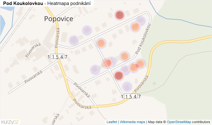 Mapa Pod Koukolovkou - Firmy v ulici.
