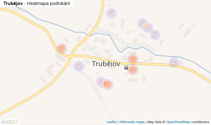 Mapa Trubějov - Firmy v části obce.