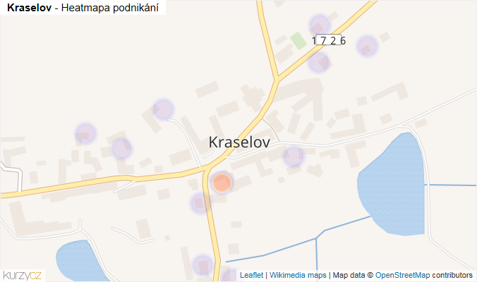Mapa Kraselov - Firmy v části obce.