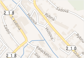 Husova v obci Kraslice - mapa ulice