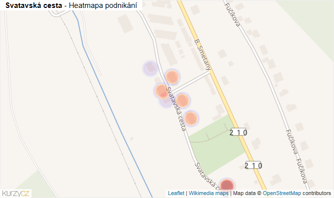 Mapa Svatavská cesta - Firmy v ulici.