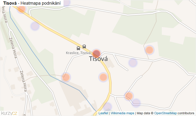 Mapa Tisová - Firmy v části obce.