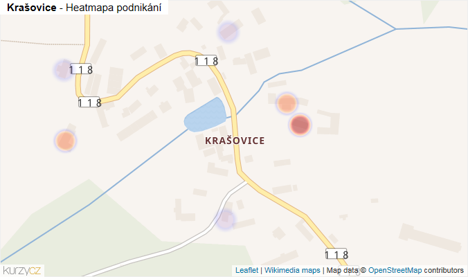 Mapa Krašovice - Firmy v části obce.