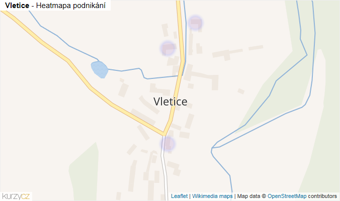 Mapa Vletice - Firmy v části obce.