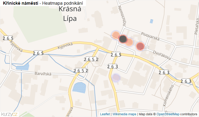 Mapa Křinické náměstí - Firmy v ulici.