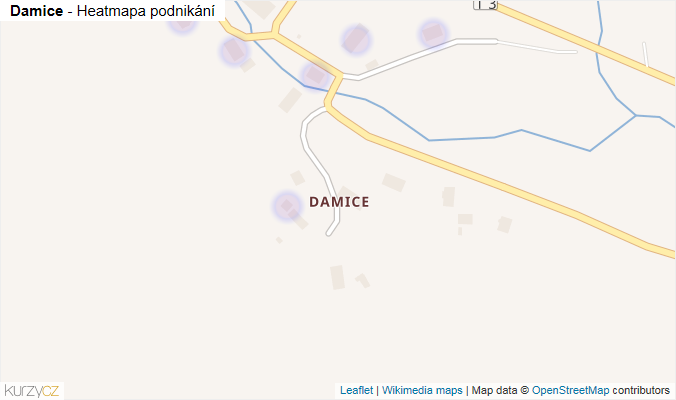 Mapa Damice - Firmy v části obce.