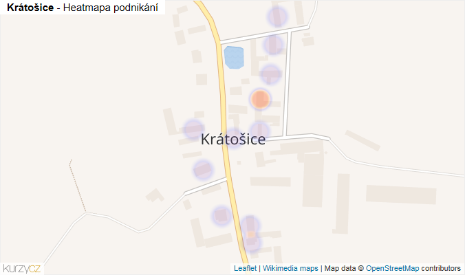 Mapa Krátošice - Firmy v části obce.